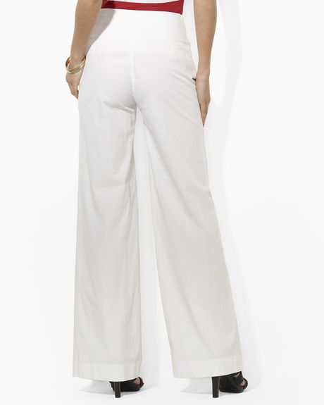 Lauren By Ralph Lauren Nicklaus Cotton Twill Sailor Pants in White | Lyst