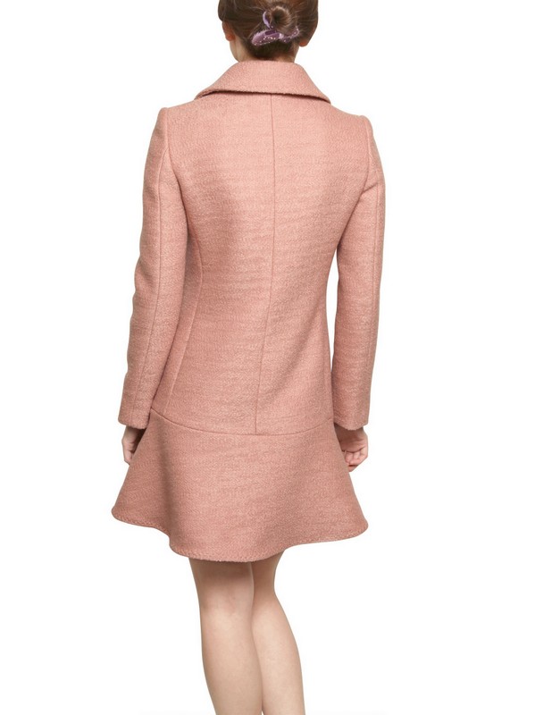 Lyst - Boutique Moschino Heavy Wool Bouclé Coat in Pink