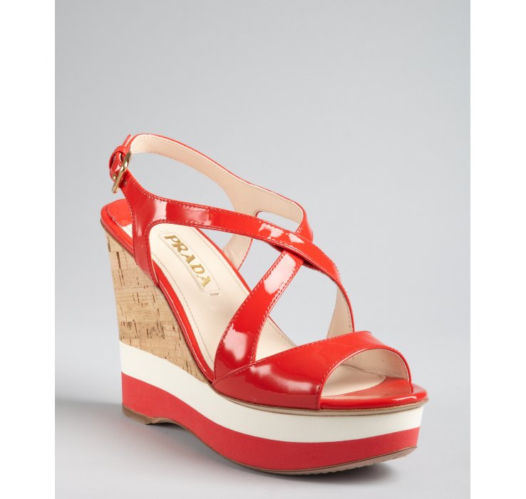 patent leather cork wedges