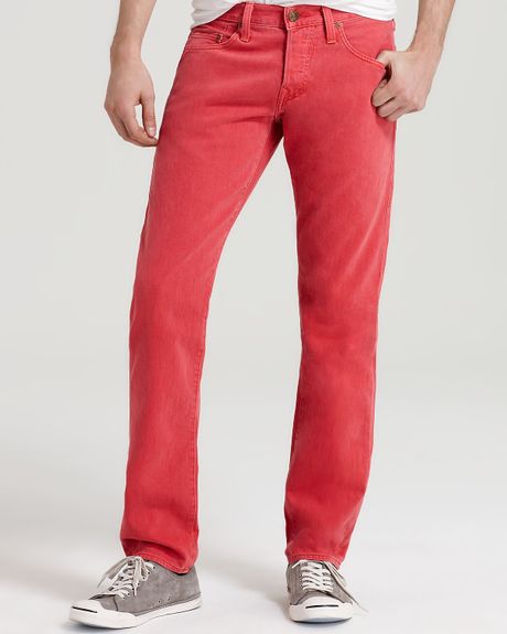 True Religion Bobby Straight Leg Jeans in Red for Men | Lyst