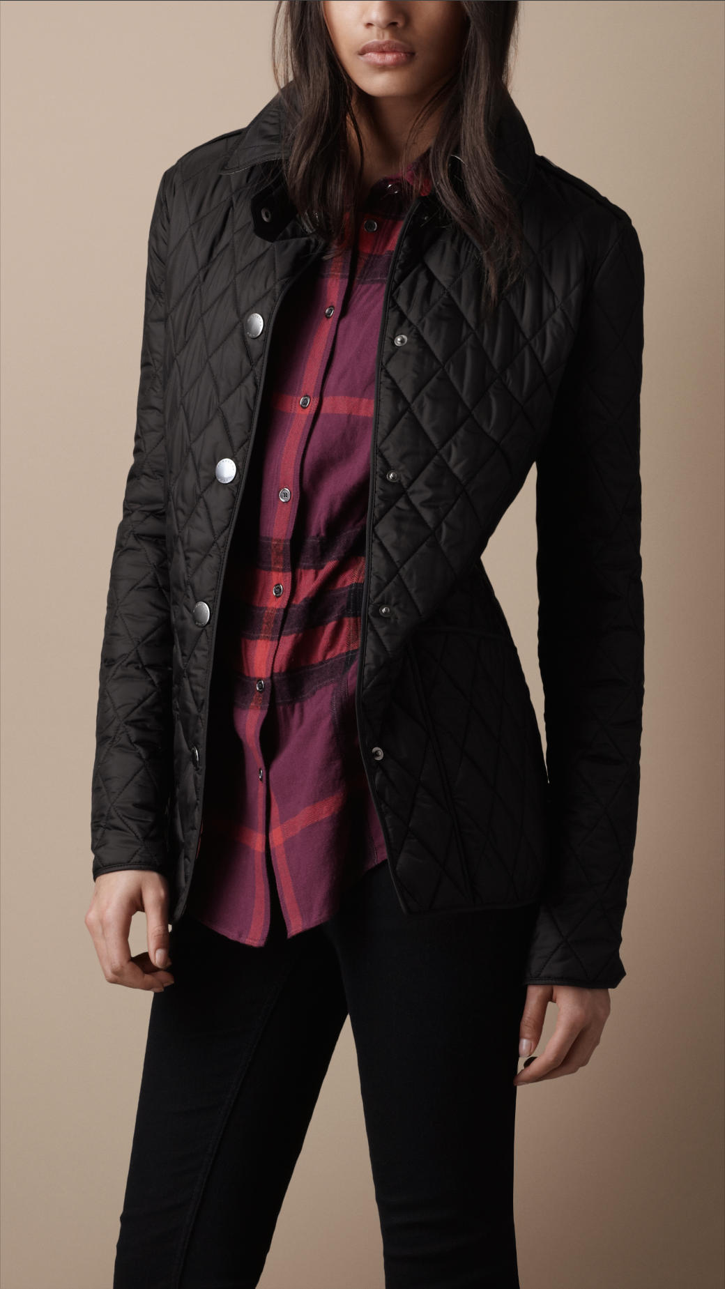 Burberry Diamond Quilted Jacket in Black | Lyst