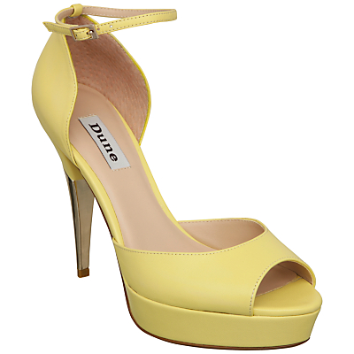 Dune Darius Peep Toe Metallic Heel Court Shoes Yellow in Yellow | Lyst