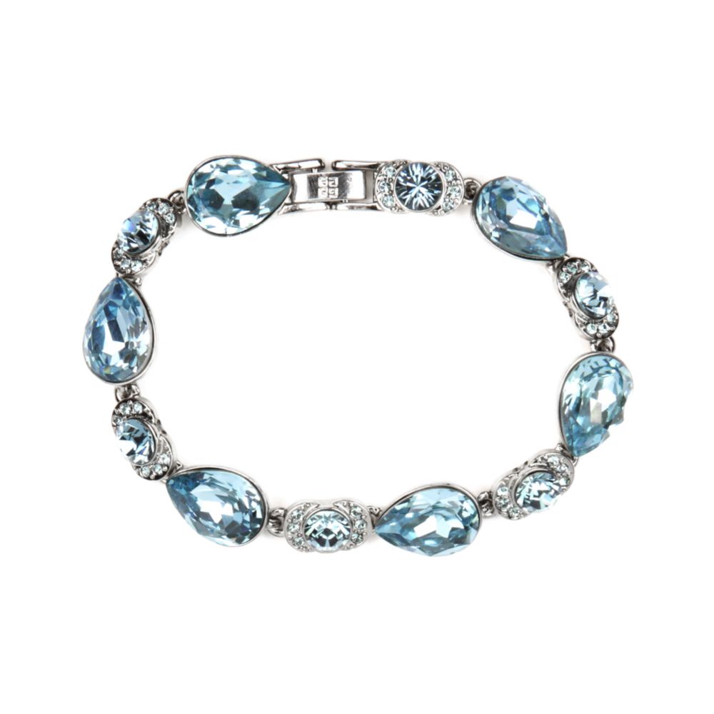 Givenchy Silver Tone Aqua and Sapphire Crystal Flex Bracelet in Blue | Lyst