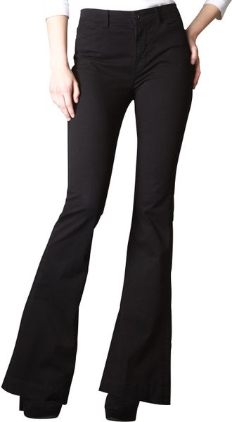 J Brand Isabella High-rise Flared Trousers in Black | Lyst