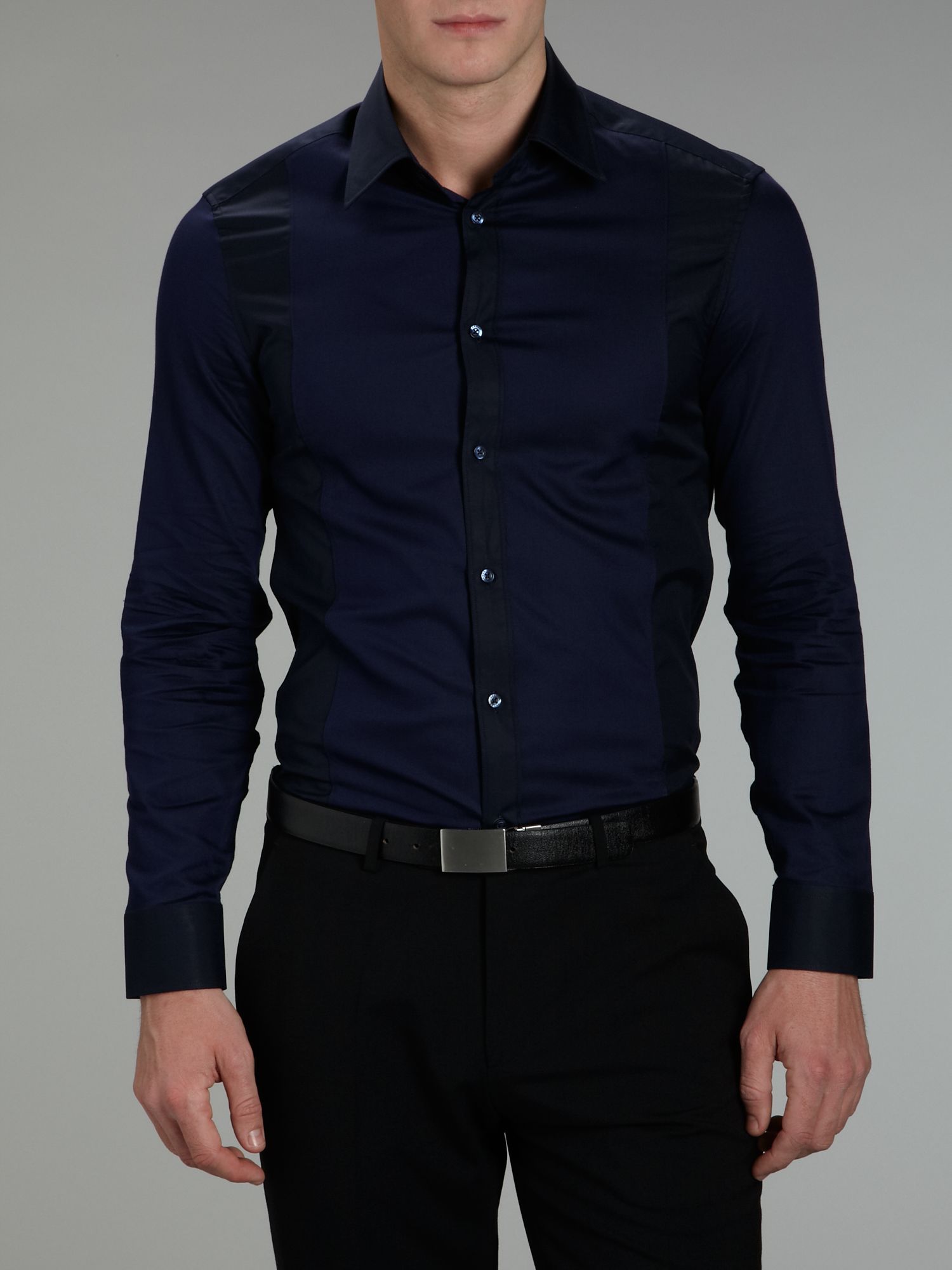 dark blue dress shirt