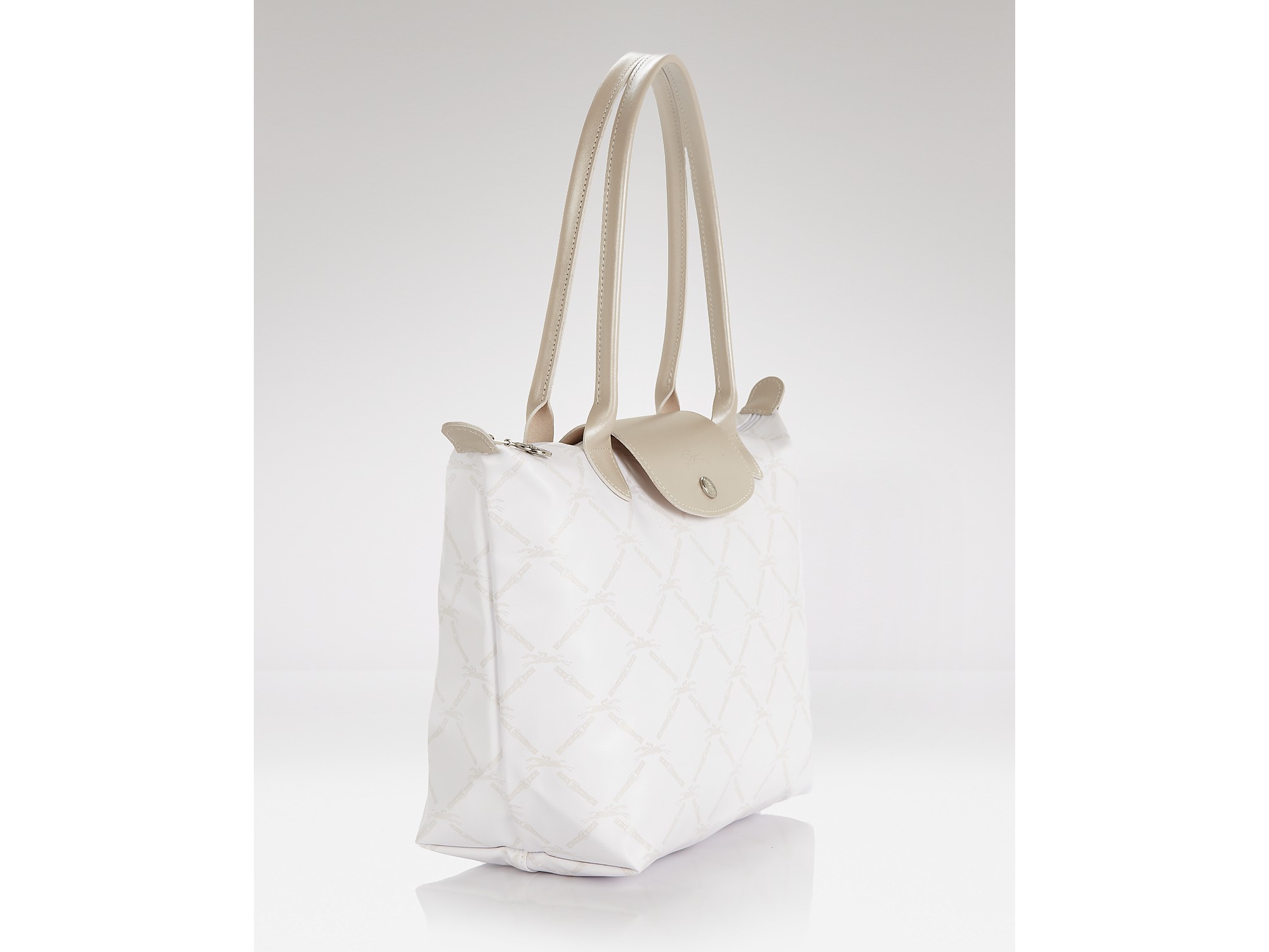Lyst Longchamp Tote Large Metallic Shoulder Bag in White