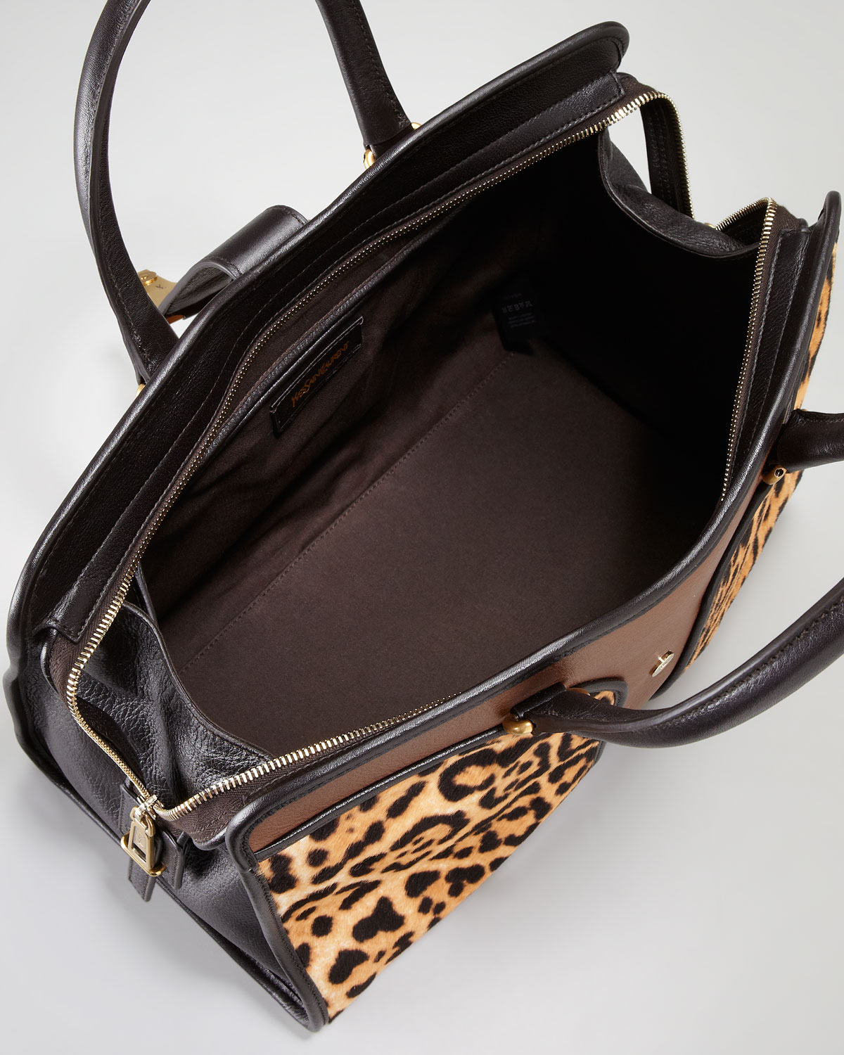 ysl leopard print leather handbag chyc  