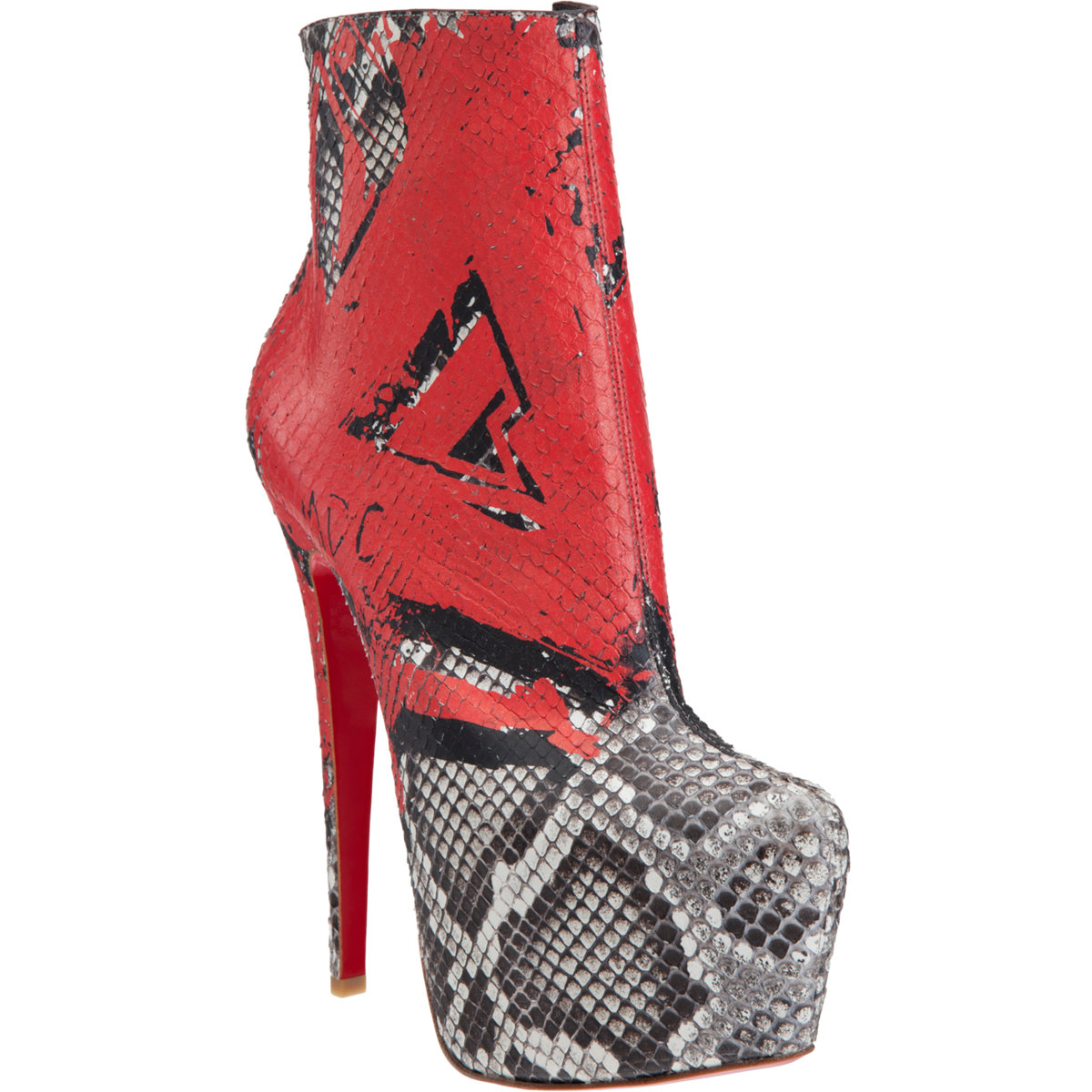 Christian louboutin Daf Booty Tag in Animal (red) | Lyst  