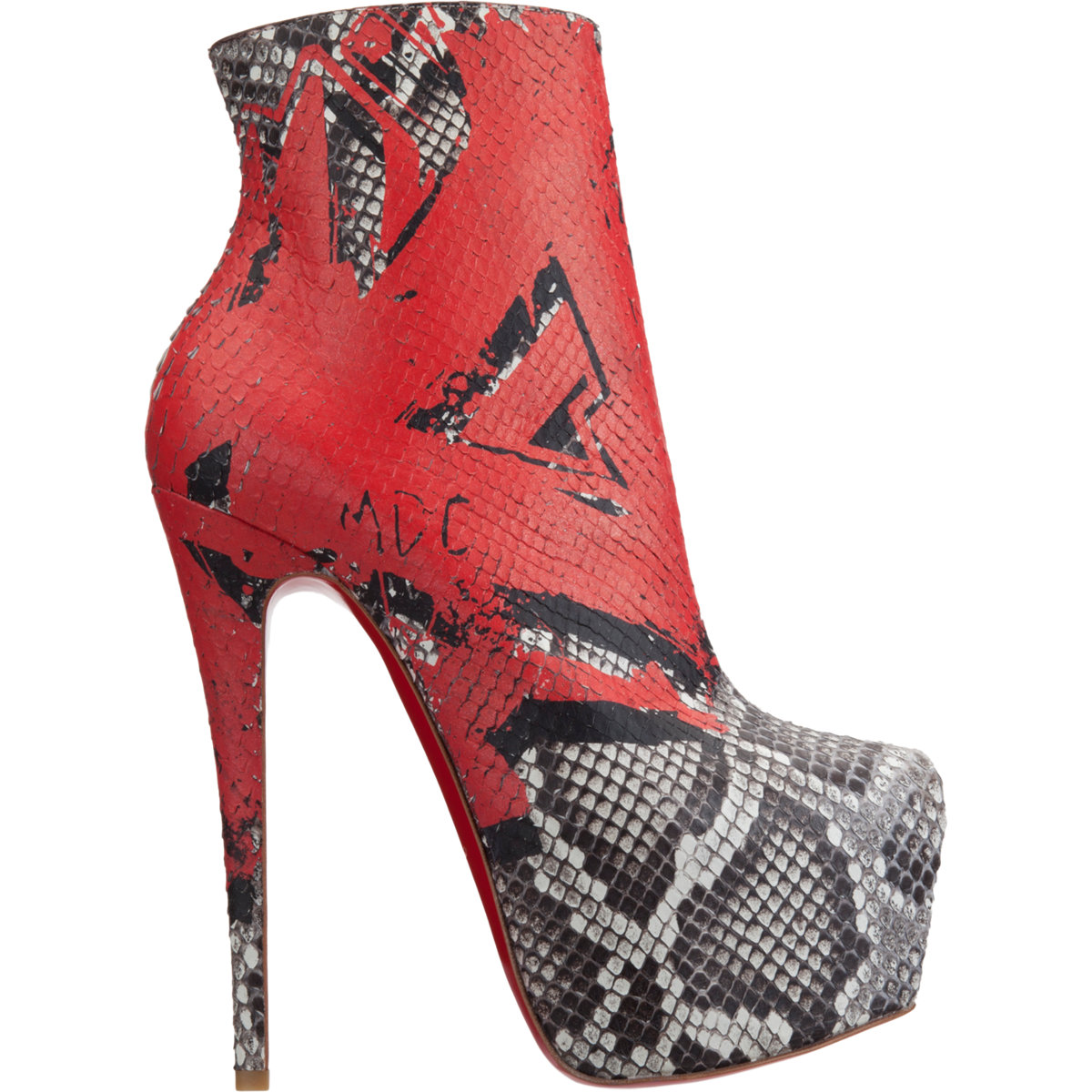 Christian louboutin Daf Booty Tag in Animal (red) | Lyst