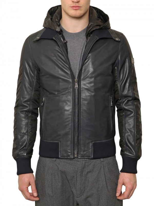 Dolce Gabbana Nylon And Leather Jacket In Black For Men Lyst Gallery