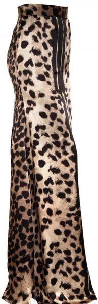 Francesco Scognamiglio Leopard Print Matt Silk Satin Long Skirt in ...