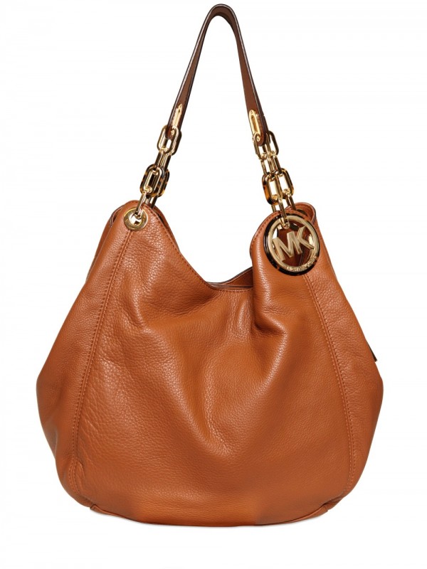 Michael Michael Kors Fulton with Logo Soft Leather Bag in Brown (nut ...