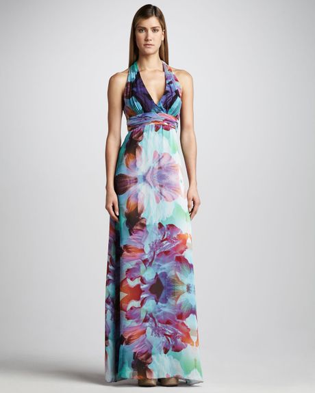 Nicole Miller Floralprint Maxi Dress in Multicolor (multi) | Lyst