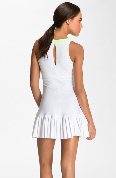 Nike Maria Slam Statement Tennis Dress in White (white/ liquid lime) | Lyst
