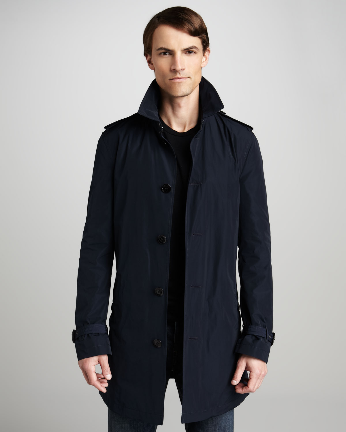 Lyst Burberry Brit Single breasted Trench coat in Blue for Men