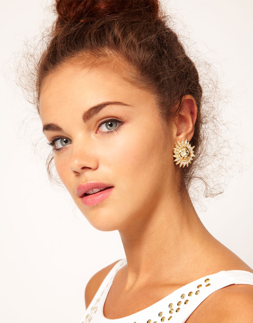 Lyst River Island Large Sun Stud Earrings In Metallic Gallery