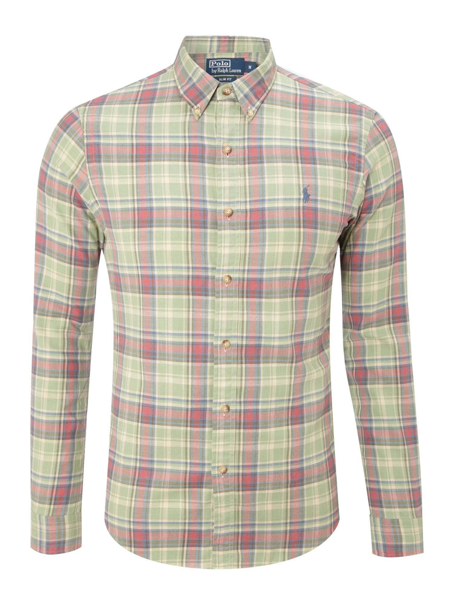 Polo Ralph Lauren Twill Plaid Multicheck Custom Fit Shirt in Green for ...