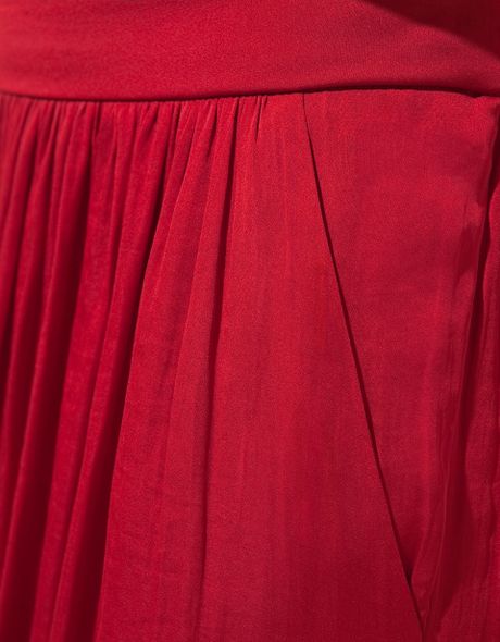 Zara Long Skirt with Pockets in Red | Lyst