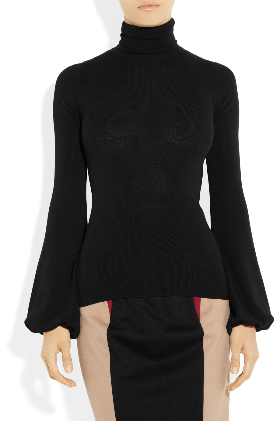 Emilio pucci Wool Turtleneck Sweater in Black | Lyst