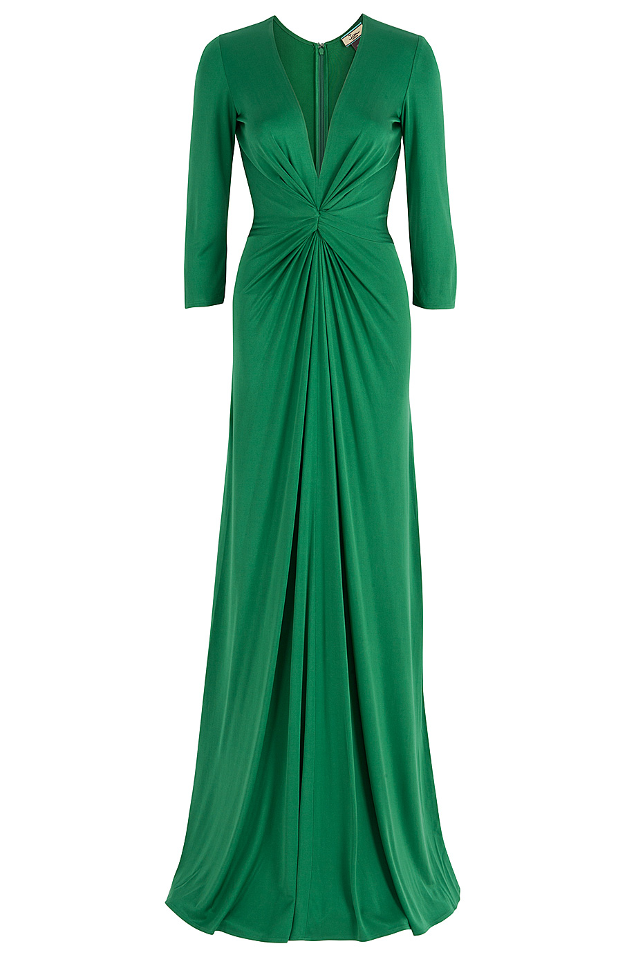 Issa Plunging V Neck Silk Jersey Gown in Green | Lyst