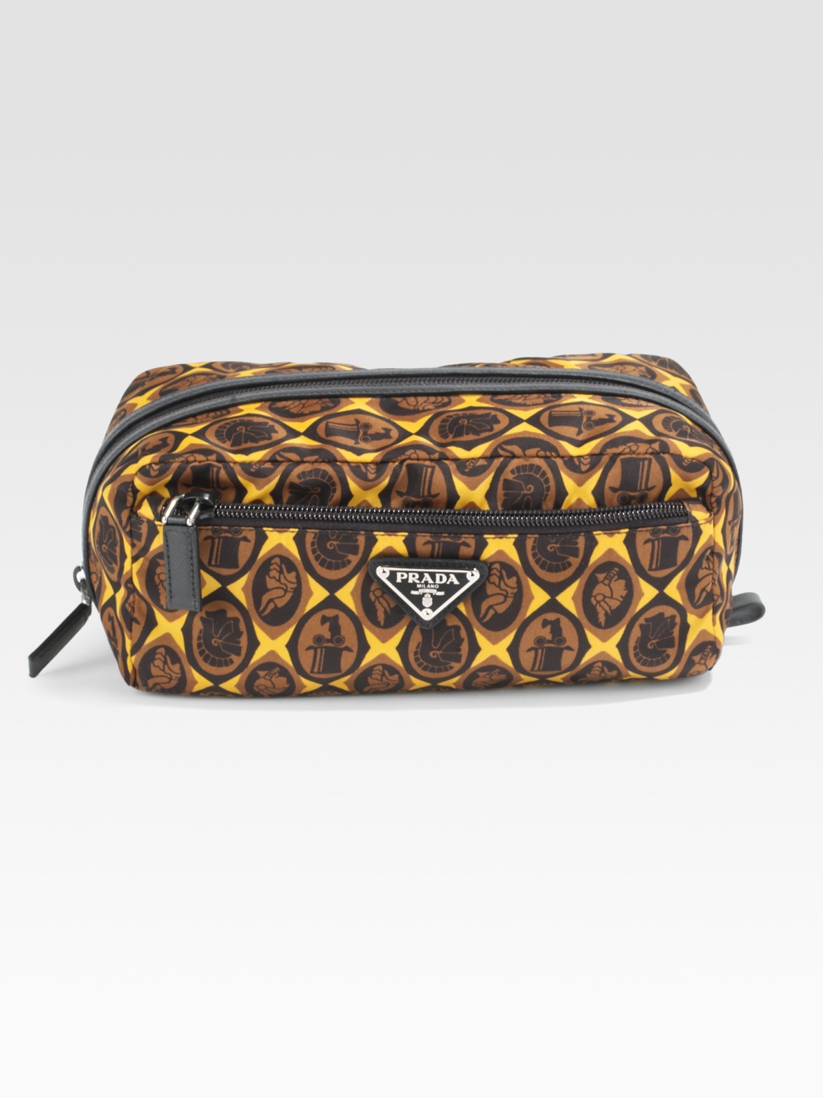 Prada Nylon Printed Dopp Kit in Brown for Men (multi) | Lyst  