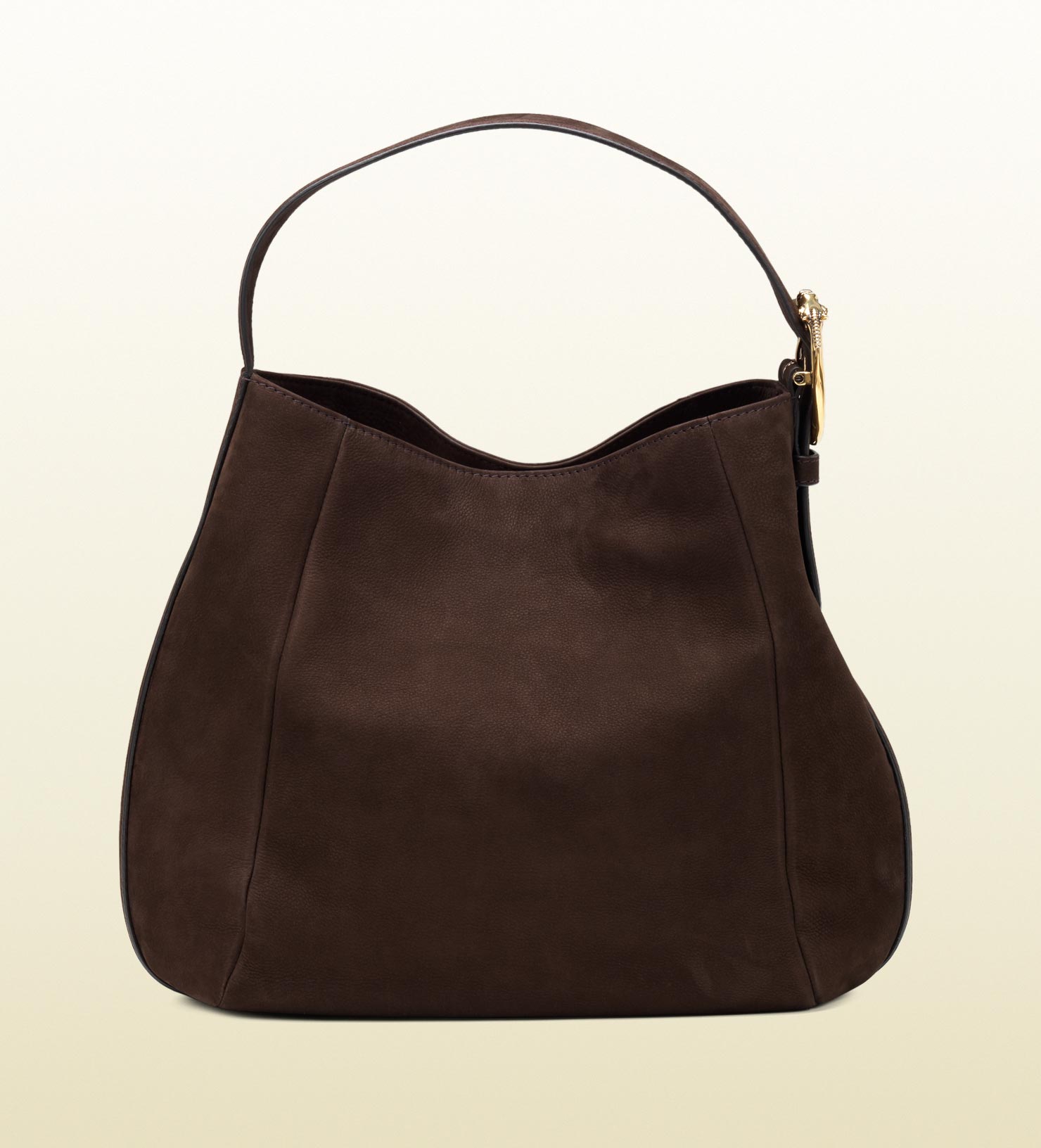 gucci brown leather hobo