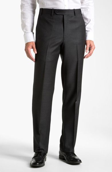 Jb Britches Flat Front Trousers in Gray for Men (dark grey) | Lyst
