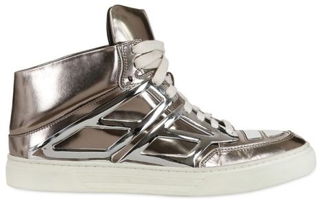 Alejandro Ingelmo Mirrored Leather Sneakers in Gold for Men (silver) | Lyst
