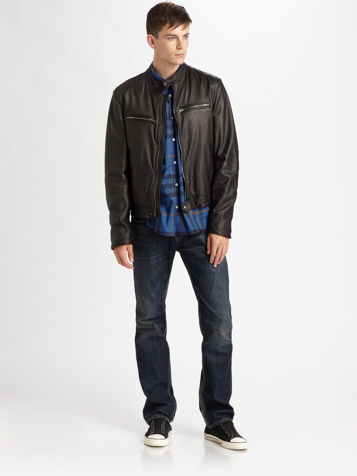Burberry Brit Leather Moto Jacket