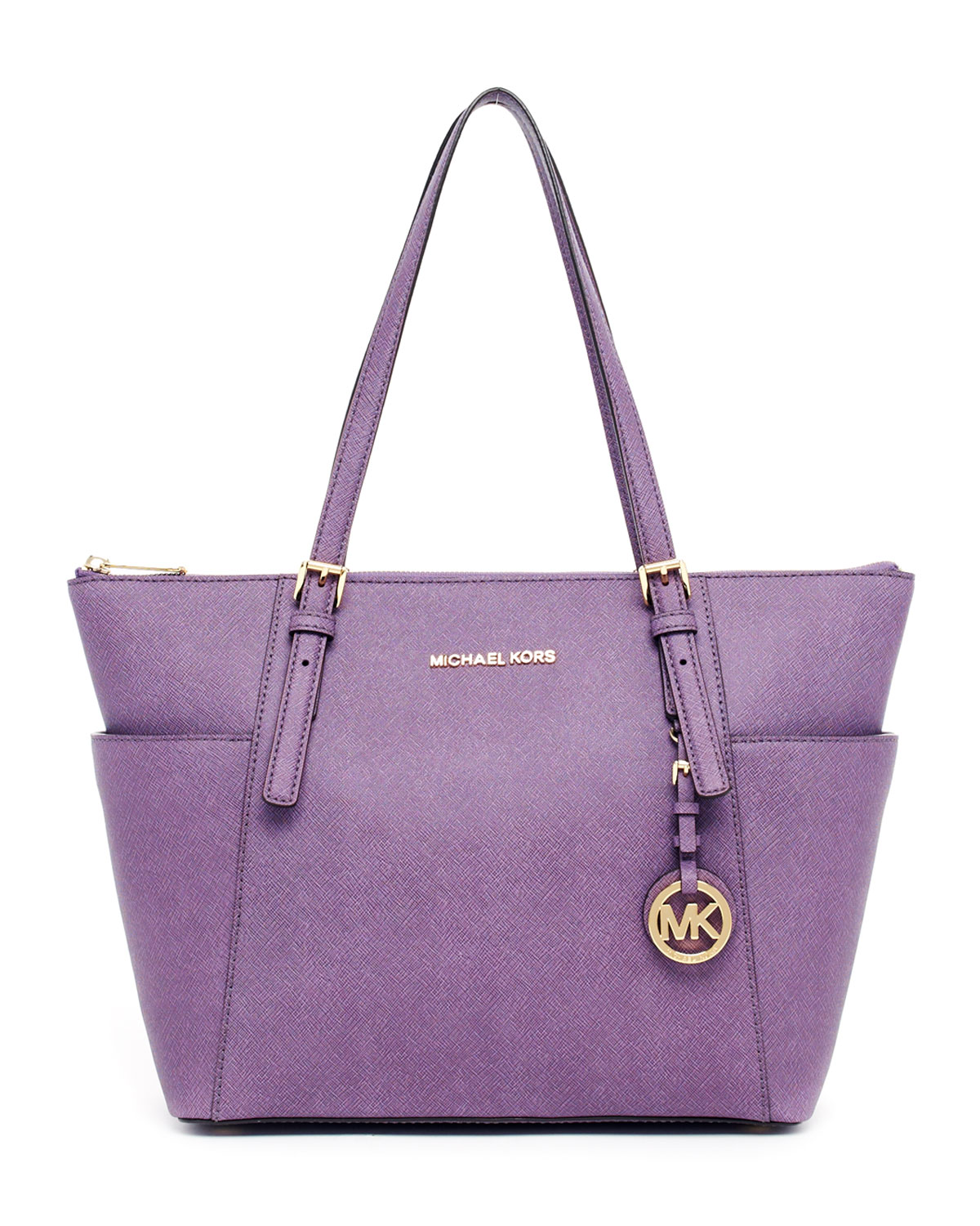 Lyst Michael Kors Jet Set Medium Travel Top Zip Tote In Purple Gallery