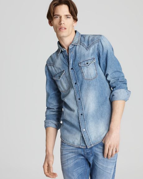 Diesel Wearny Western Denim Shirt in Blue for Men (denim) | Lyst