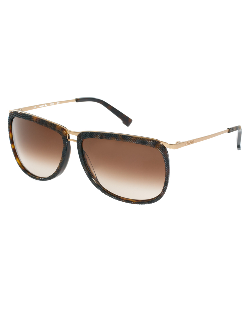 Lyst Lacoste Wayfarer Sunglasses in Brown for Men