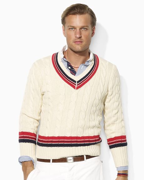 Polo Ralph Lauren Longsleeved Pima Cotton Cable Cricket Sweater in ...