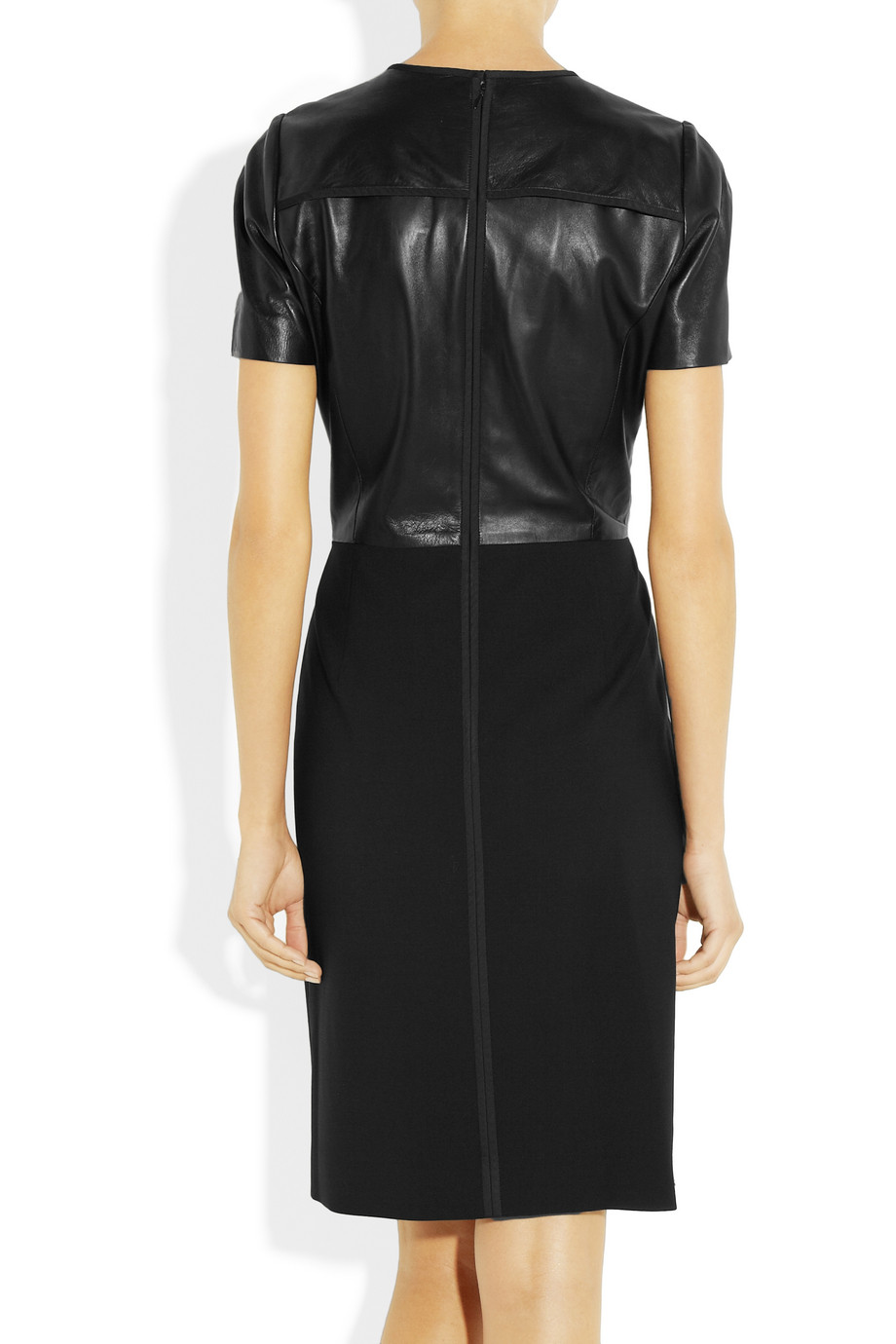 Reed krakoff Leathertrimmed Stretch Woolblend Dress in Black Lyst