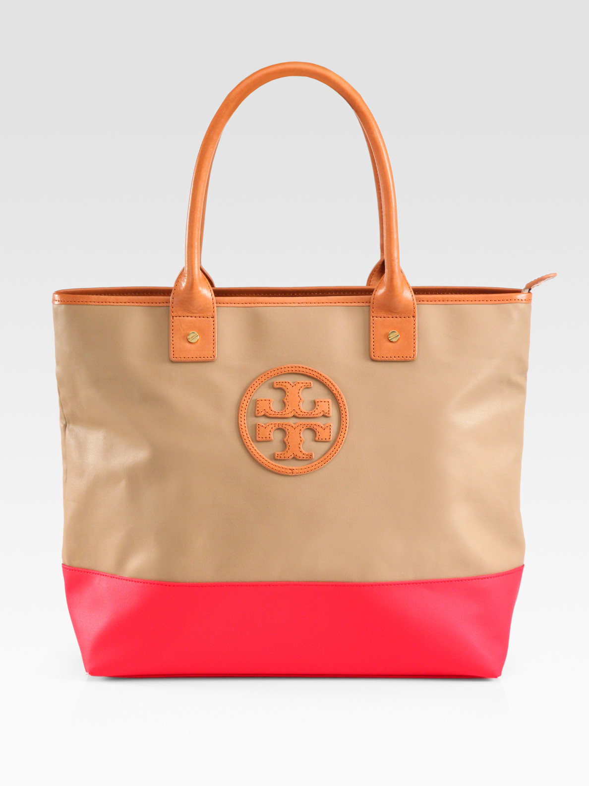 Tory burch Jaden Coated Canvas Tote in Natural | Lyst