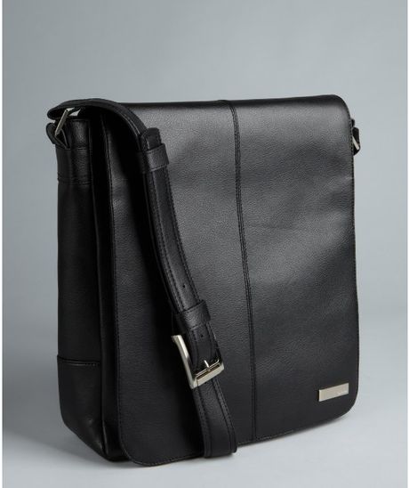 Calvin Klein Black Leather Flight Bag in Black for Men | Lyst