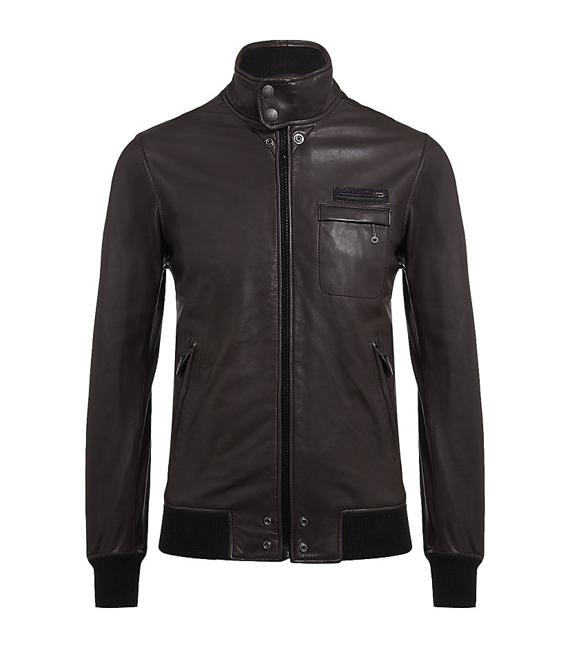 Diesel Lion Leather Jacket in Brown for Men | Lyst