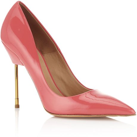 Kurt Geiger Elliot Patent Shoe in Pink (coral) | Lyst