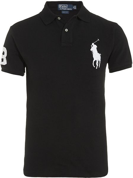 Polo Ralph Lauren Slim Fit Big Pony Polo Shirt in Black for Men | Lyst