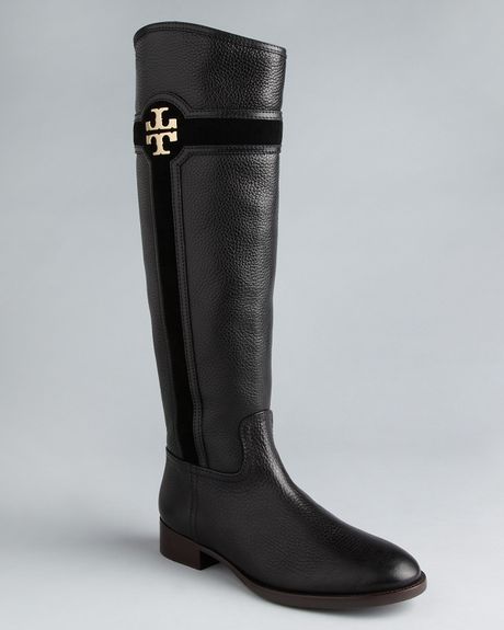 Tory Burch Flat Tall Boots Alaina in Black (mocha) | Lyst