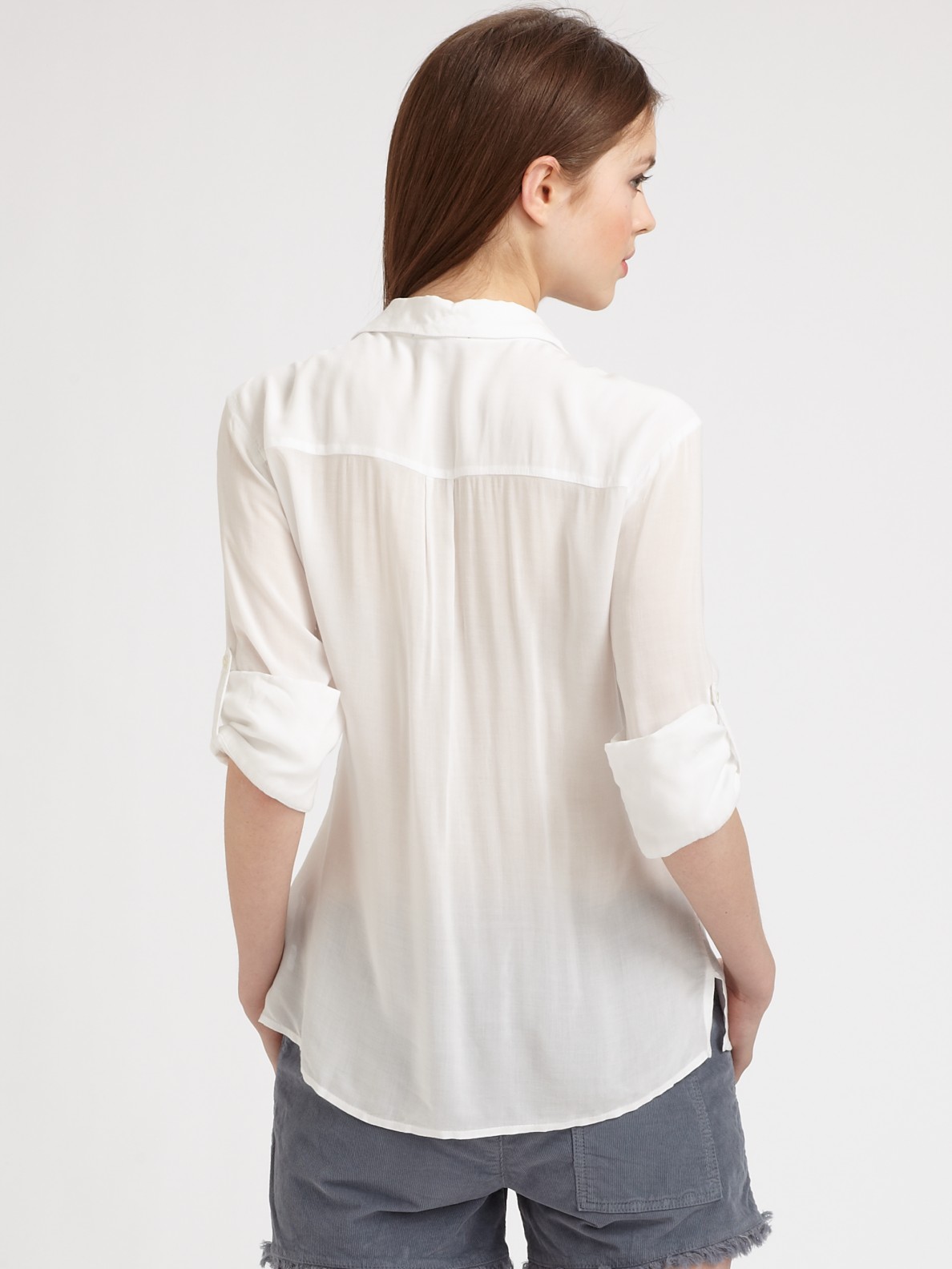 JAMES PERSE Contrast Stitch Western Shirt in Pearl | MATERIALIST ... JAMES PERSE Contrast Stitch Western Shirt in Pearl | MATERIALIST ...