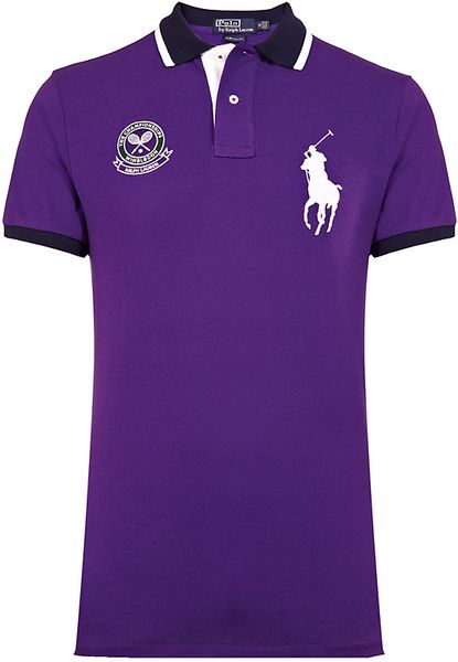 Polo Ralph Lauren Wimbledon Logo Polo Shirt in Purple for Men | Lyst
