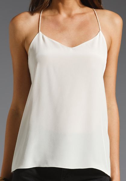 Tibi Cami Silk Top in Cream in White (ivory) | Lyst