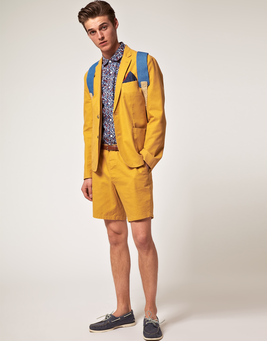 Lyst - Asos Asos Slim Fit Blazer in Mustard in Yellow for Men