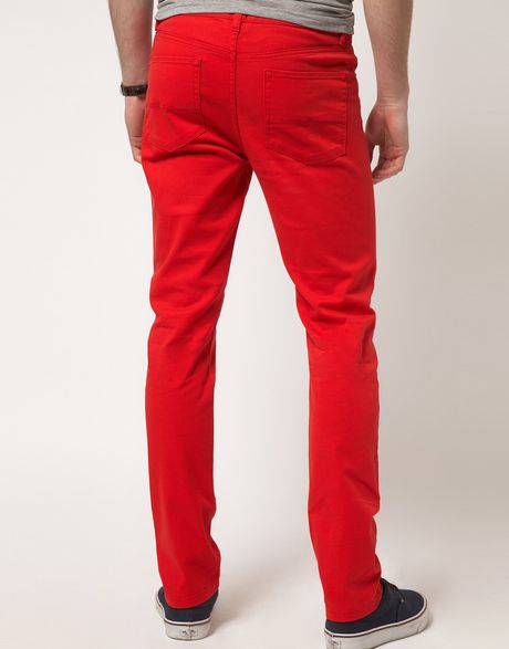 Asos Asos Skinny Jeans in for Men (red) | Lyst