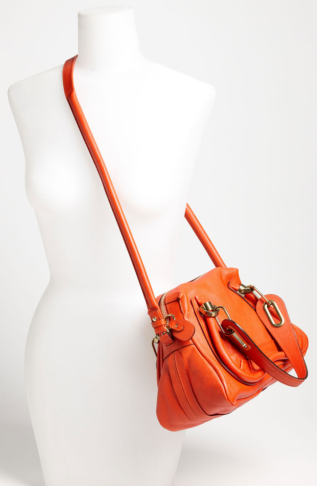 Chlo Paraty Small Leather Satchel in Orange | Lyst