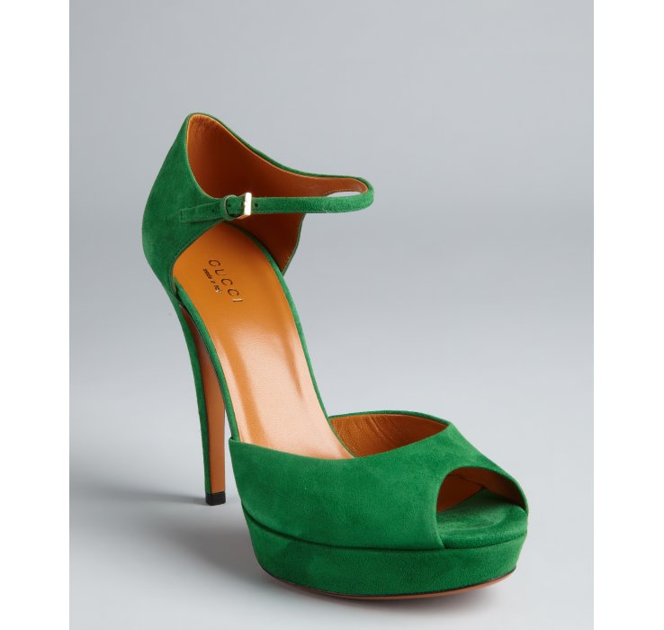 gucci heels green