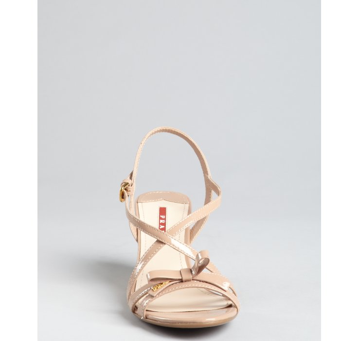 prada nude wedge