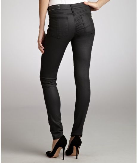 Rag & Bone Charcoal Wax Stretch Denim Skinny Jeans in Gray (charcoal ...