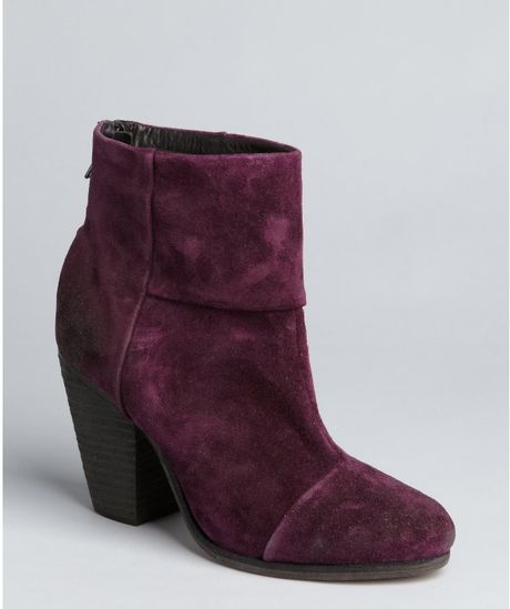 Rag & Bone Plum Suede Newbury Ankle Boots in Purple (plum) | Lyst